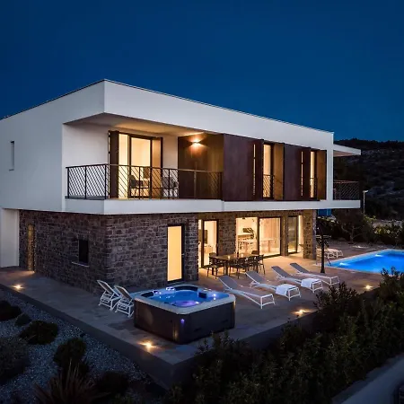 New! Seaview With Heated Pool, A Hot Tub, Finnish Sauna And Billiards Villa Dolac